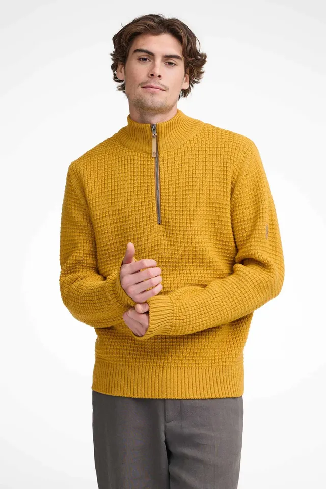 Ivanhoe Moritz Half Zip Wollpullover Autumn Blaze 100% Wolle