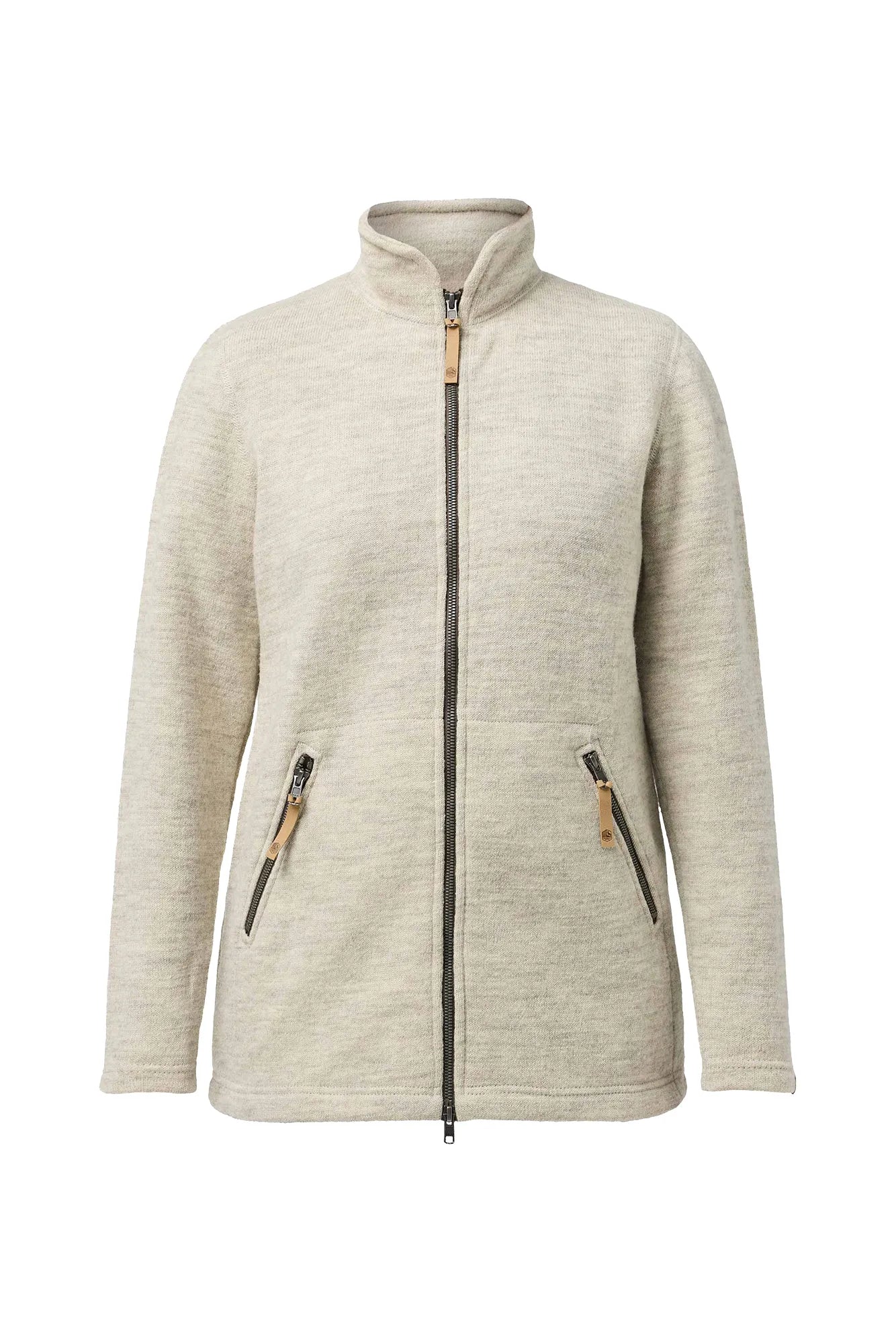Ivanhoe NLS Twig Long Strickjacke Birch ungefärbte Wolle