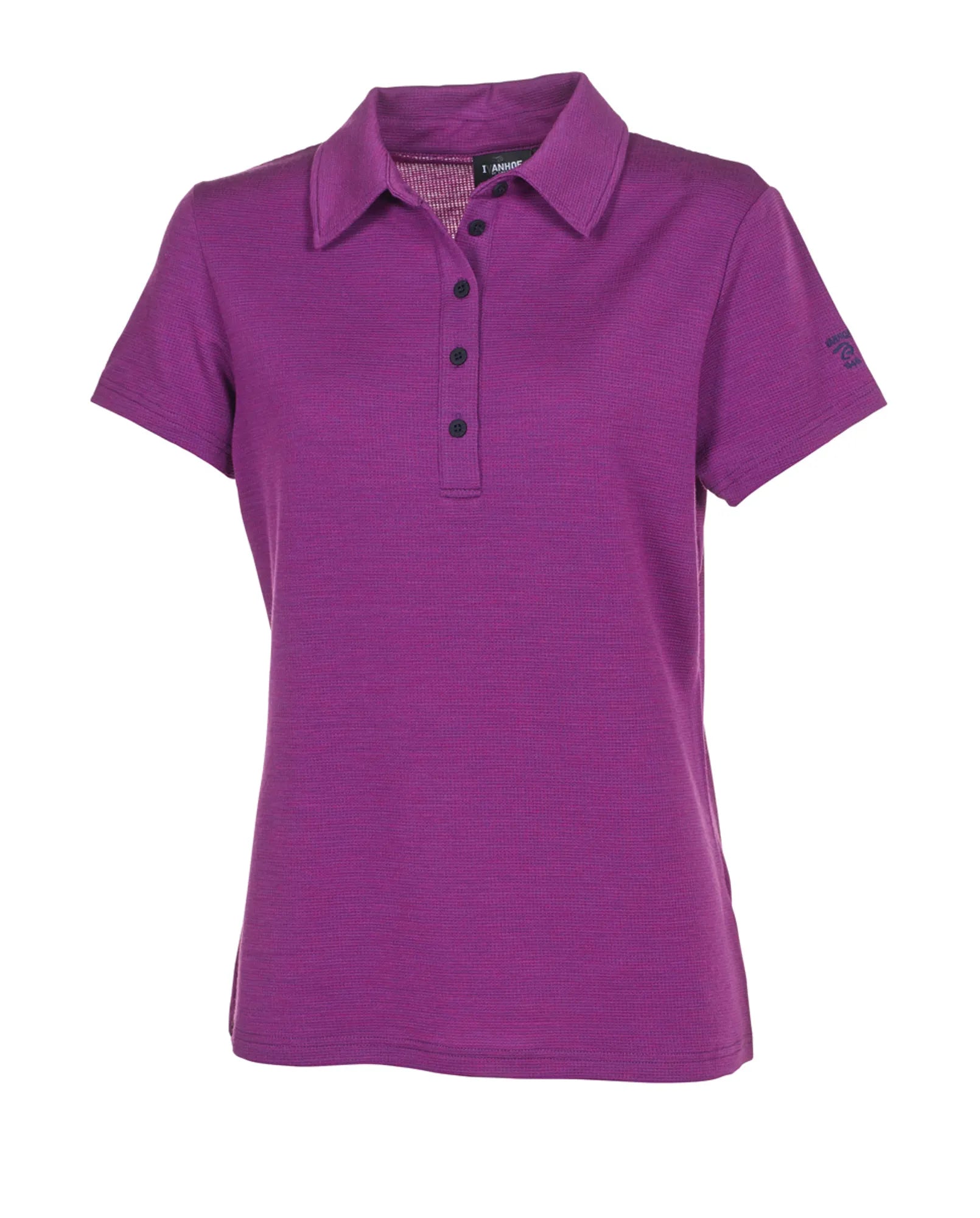 Ivanhoe Evin Polo Damen Poloshirt Purple Wolle Tencel