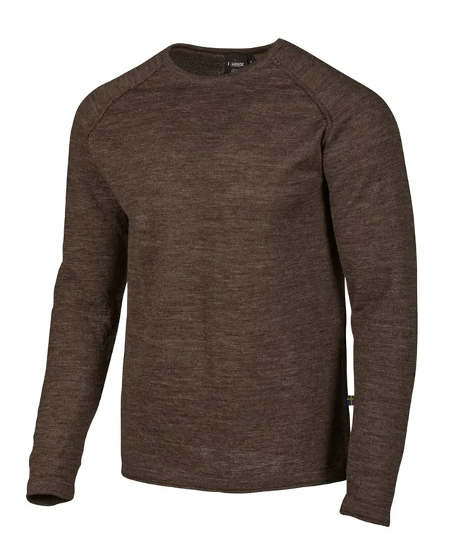 Ivanhoe NLS Beech Crewneck Wollpullover Coffee Bean 100% Wolle