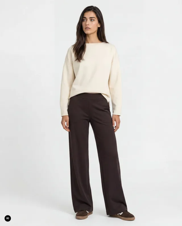 Stehmann Hamatit Relaxed Fit Hose dark mocha Wide-Leg