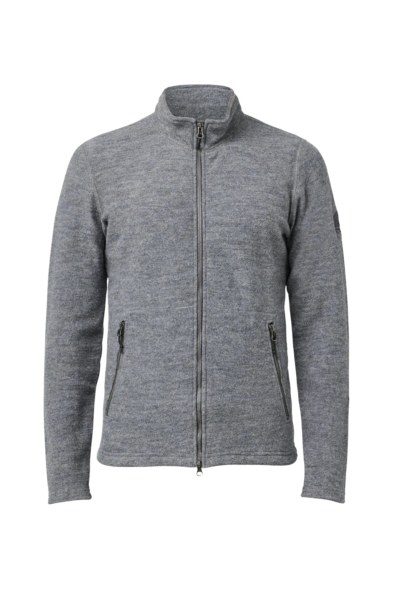 Ivanhoe Louie Full Zip Wollpullover Grey Stretch