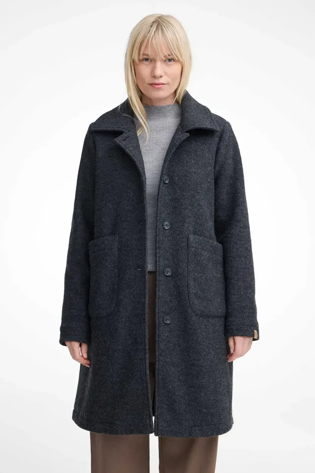 Ivanhoe Aplared Mantel Damen 36 Graphite Marl Filzwolle