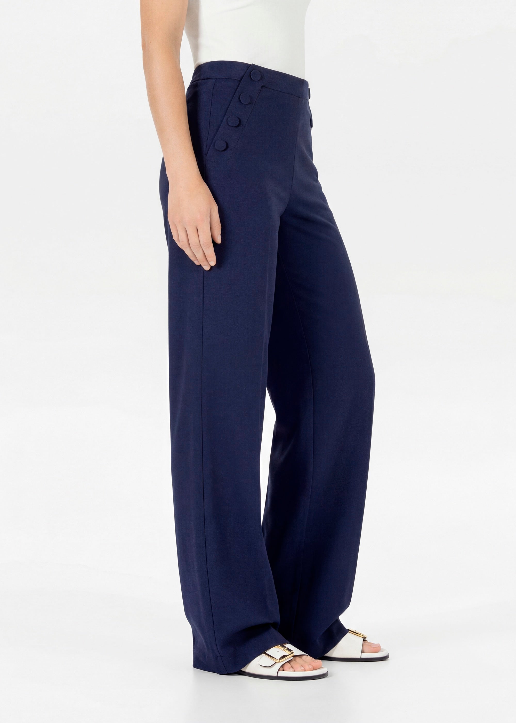 Stehmann Hillde Hose marine Viscose Jersey Sailor