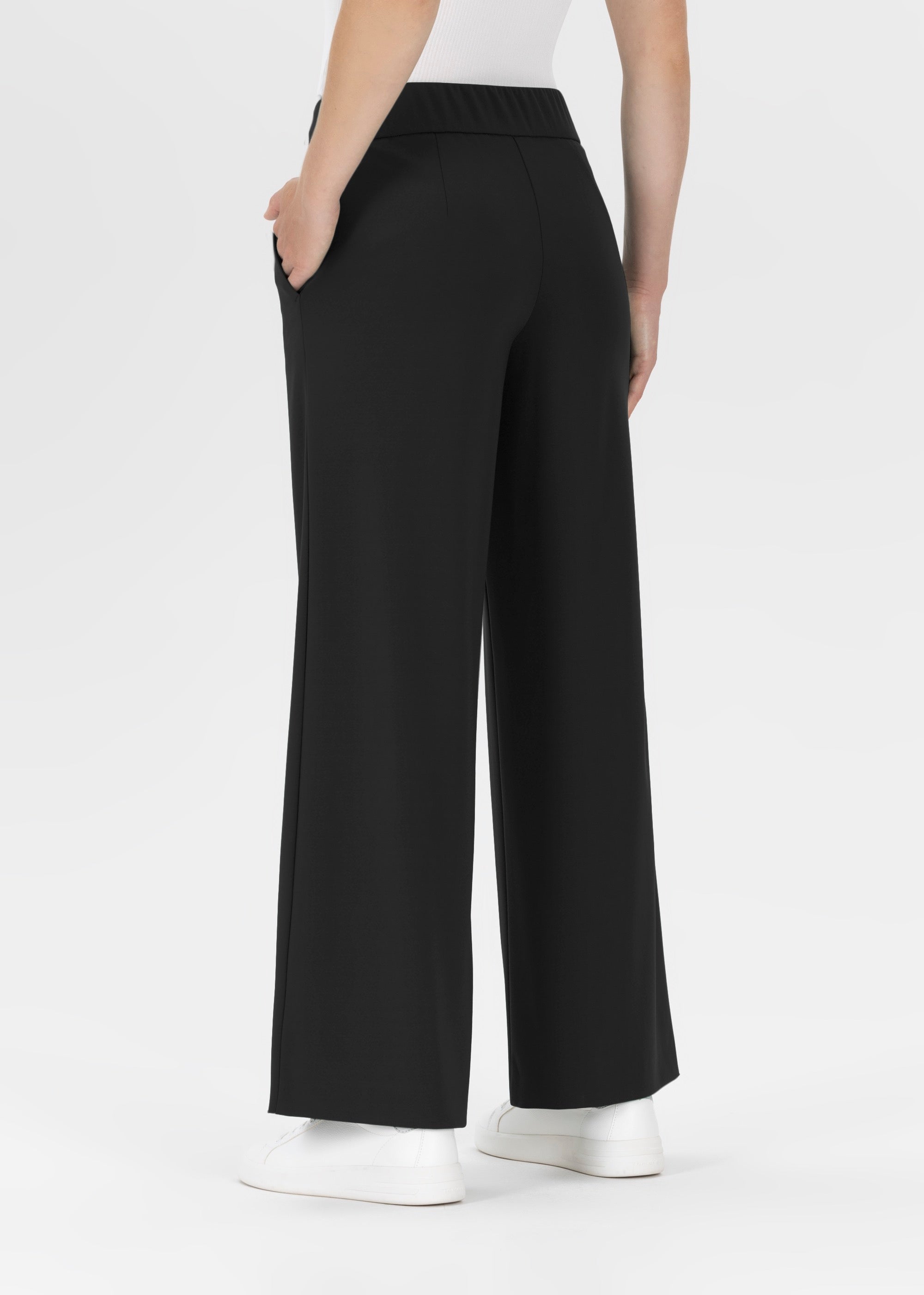 Stehmann Hamatit Sommerjersey Hose schwarz Wide-Leg 38