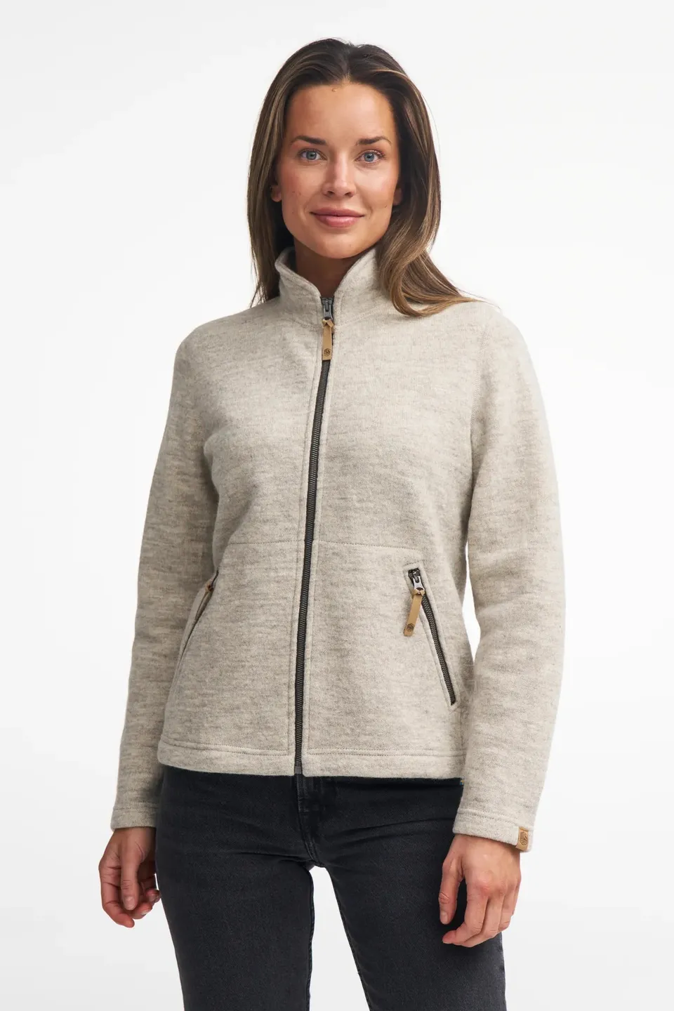 Ivanhoe NLS Twig Full Zip Wolljacke Damen Birch 100% Wolle