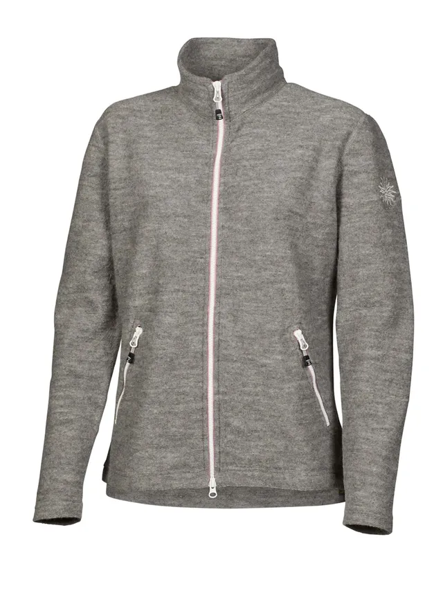 Ivanhoe Leona Full Zip Strickjacke Grey Marl 98% Wolle