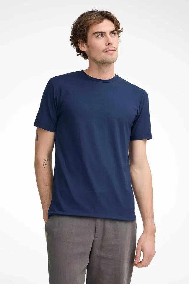 Ivanhoe GY Otto T-Shirt Herren Navy Tencel Lyocell