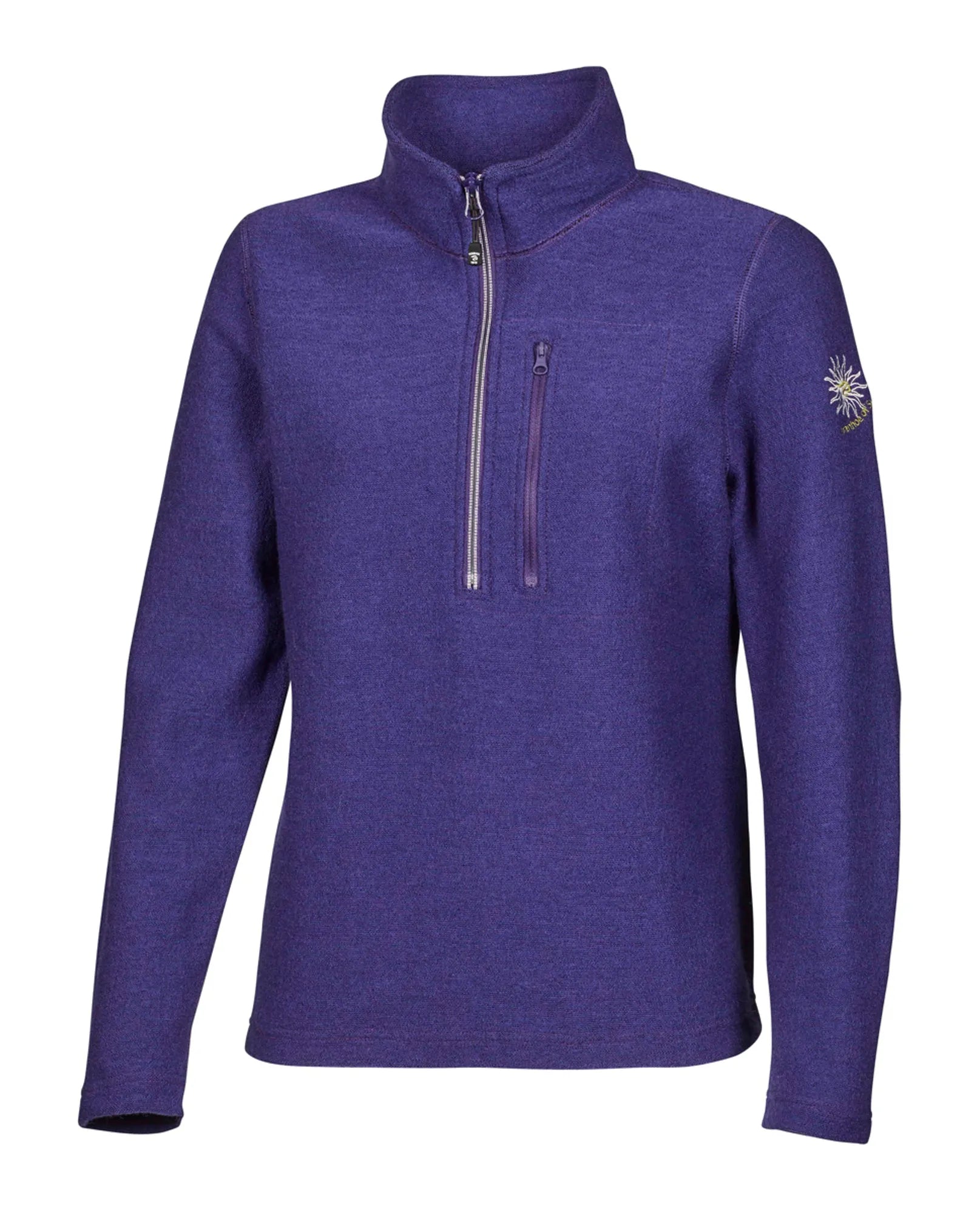 Ivanhoe Bonnie Half Zip Wollpullover Dark Purple 325g/m²