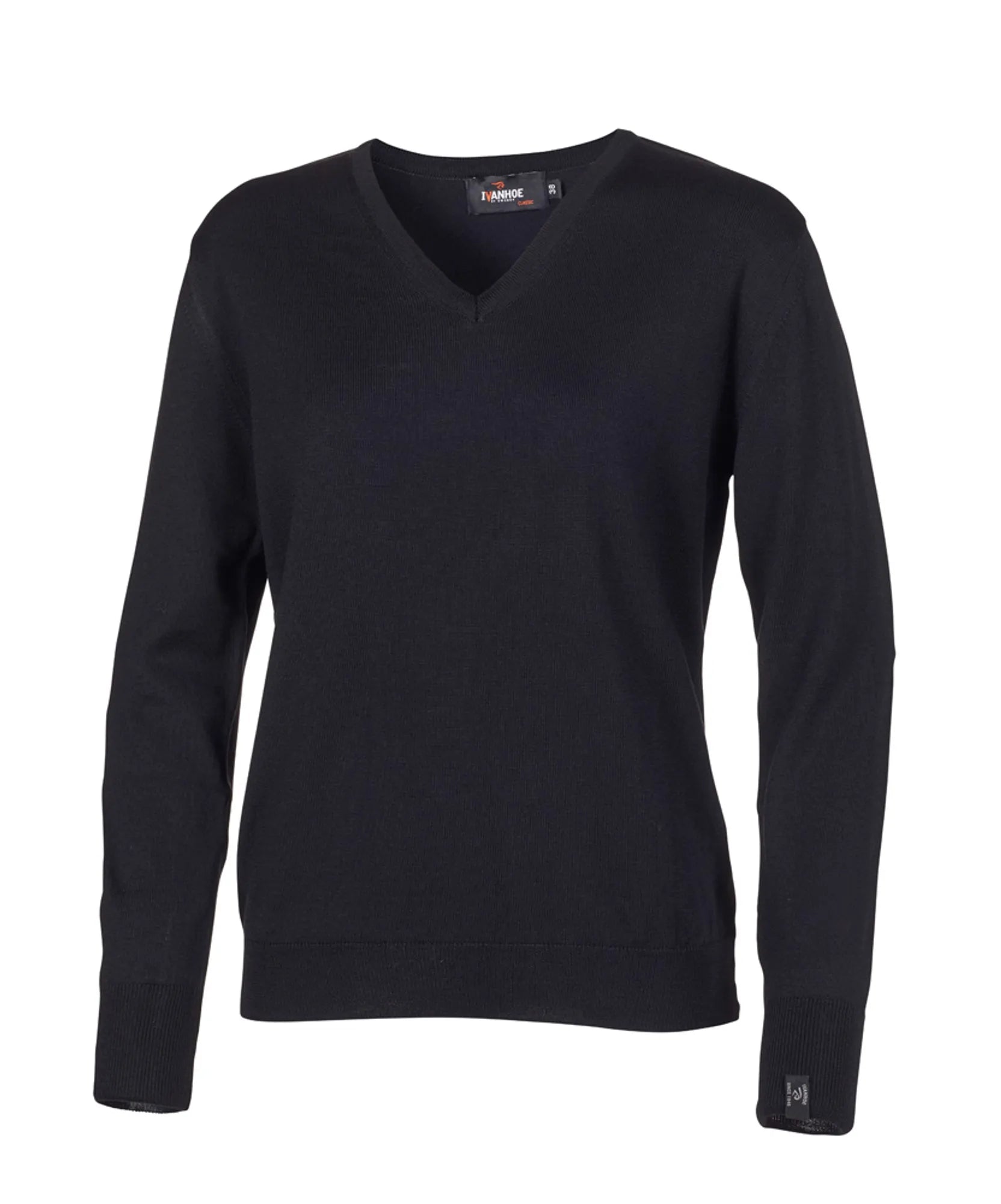 Ivanhoe Merino V-Neck Pullover Damen Schwarz Merino