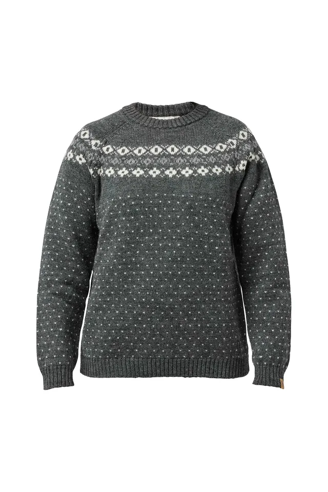 Ivanhoe Sire Crewneck Wollpullover grey 100% Wolle gemustert