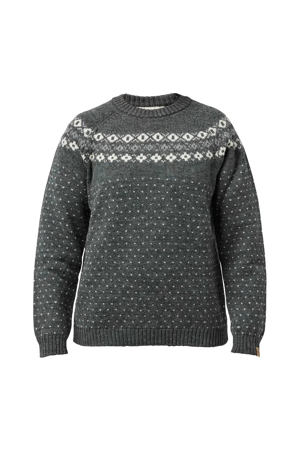 Ivanhoe Sire Crewneck Wollpullover grey 100% Wolle gemustert