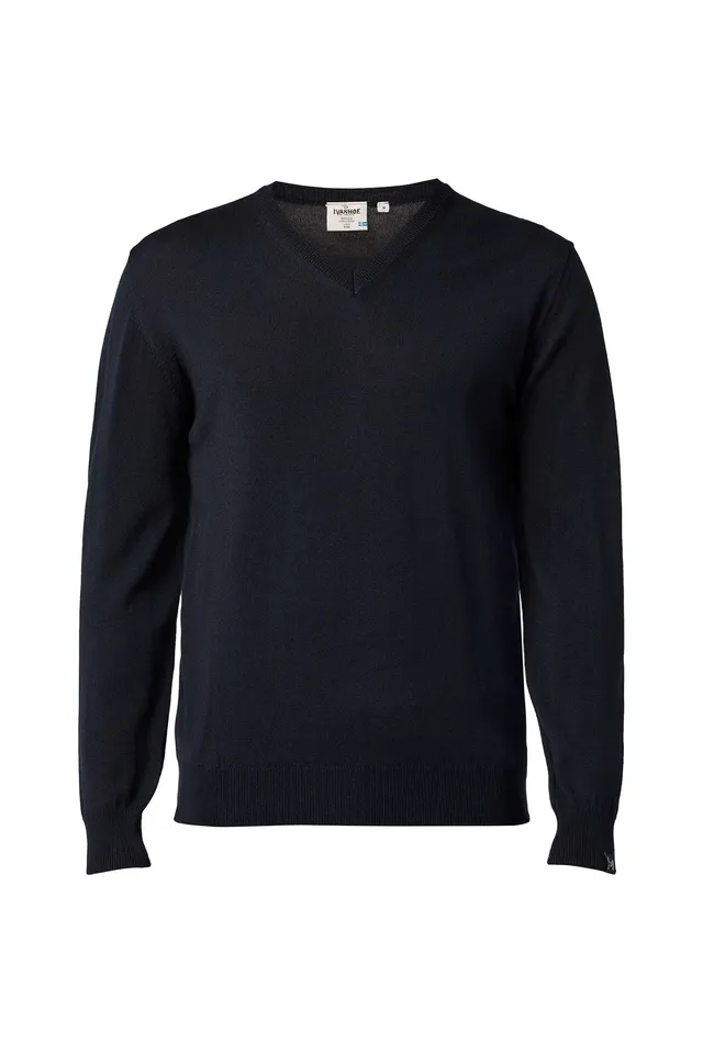 Ivanhoe Merino V-Neck Male Herren Wollpullover Navy Gr. L