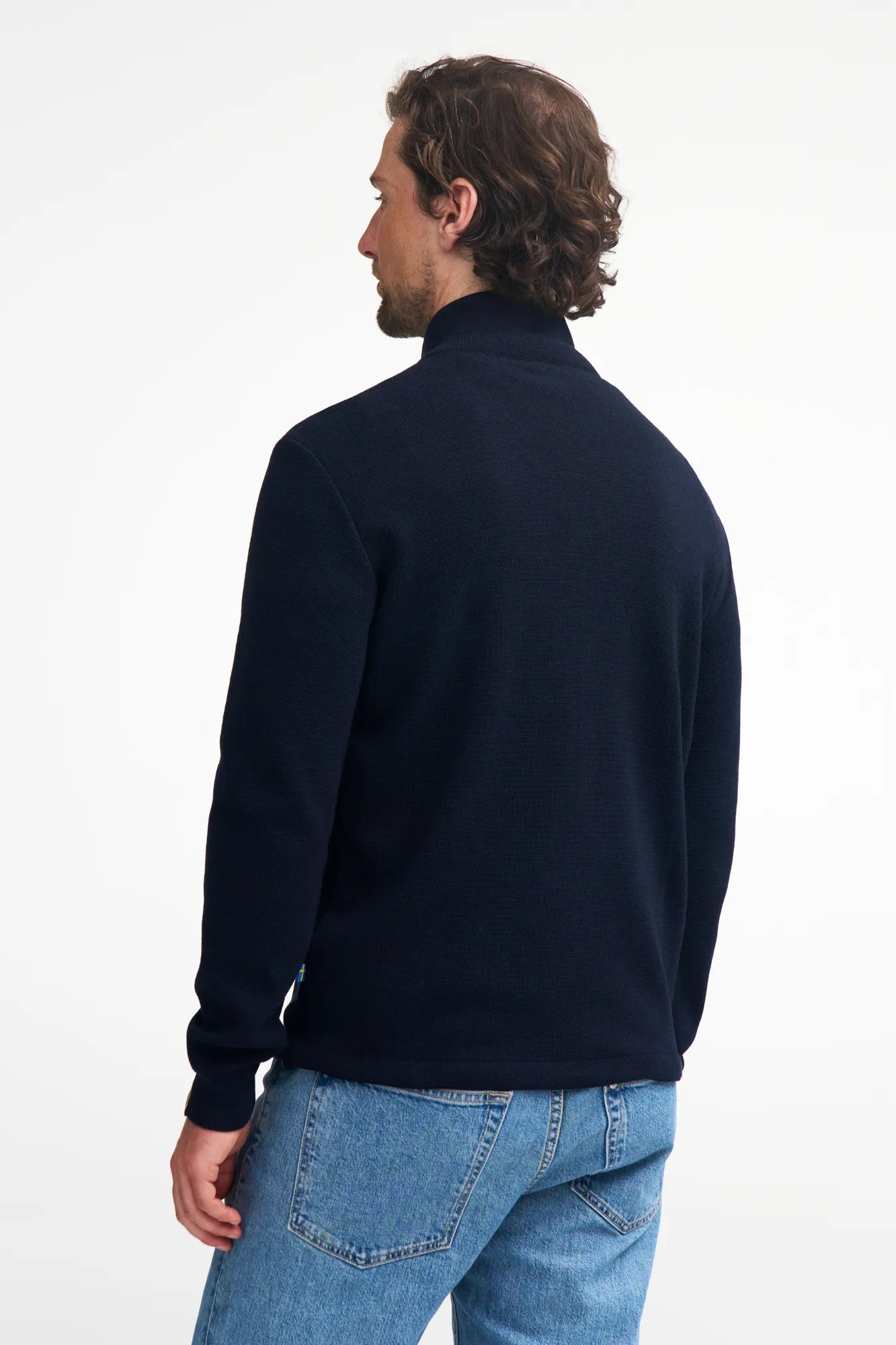 Ivanhoe Helmer Full Zip Strickjacke Steelblue Merino