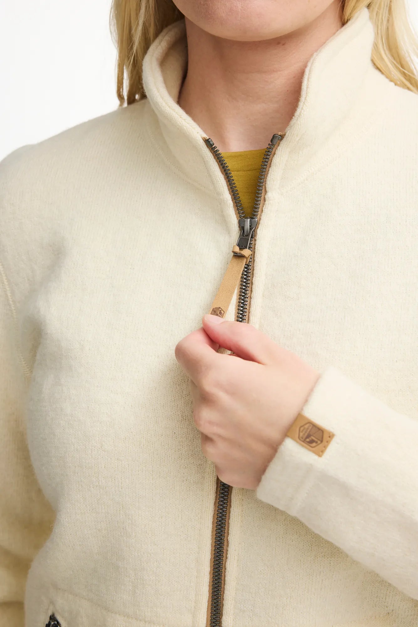 Ivanhoe Ziptröjor NLS Twig Full Zip Natural White Wolle