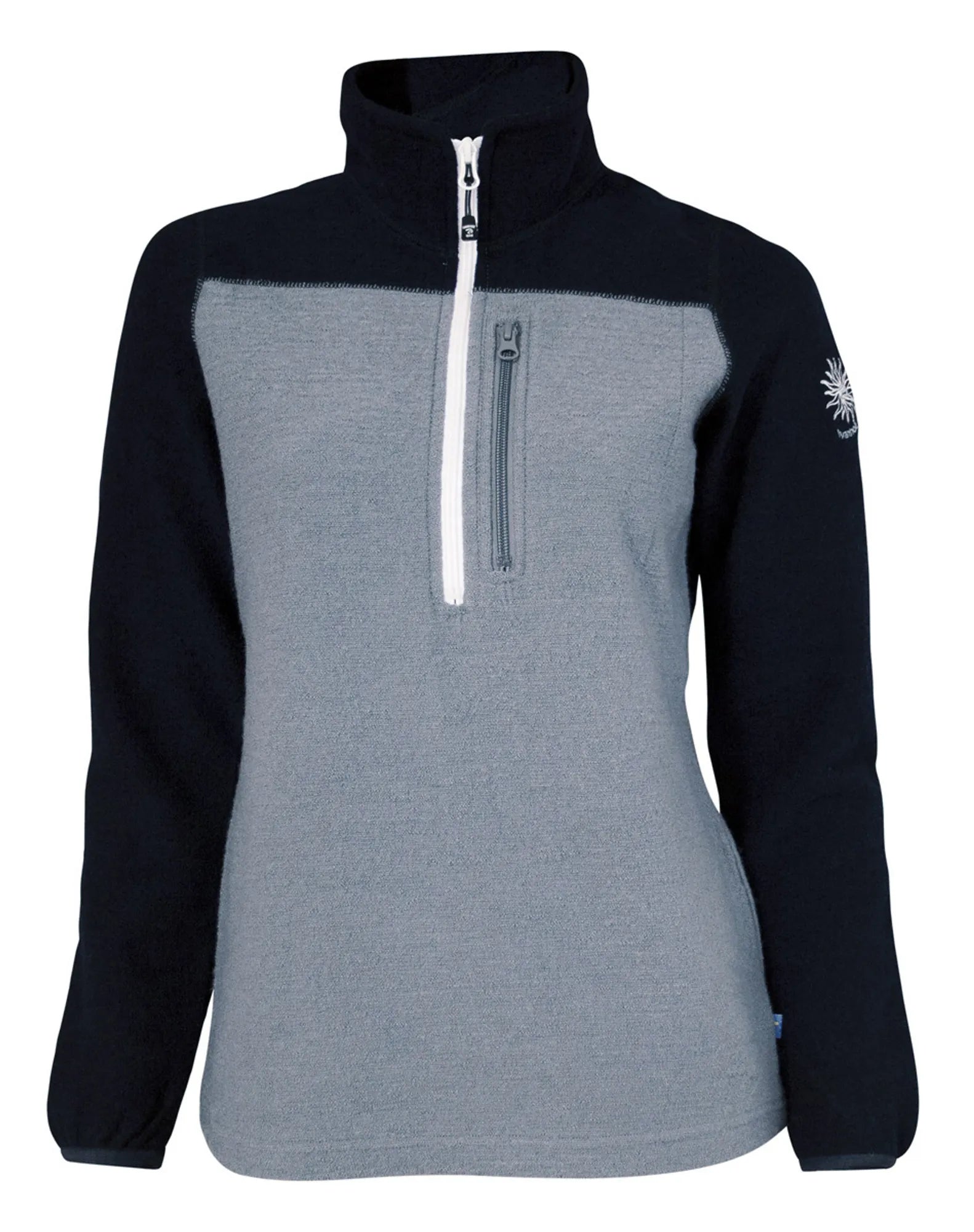 Ivanhoe Zelda Half Zip Wollpullover Zen Blue Stretch