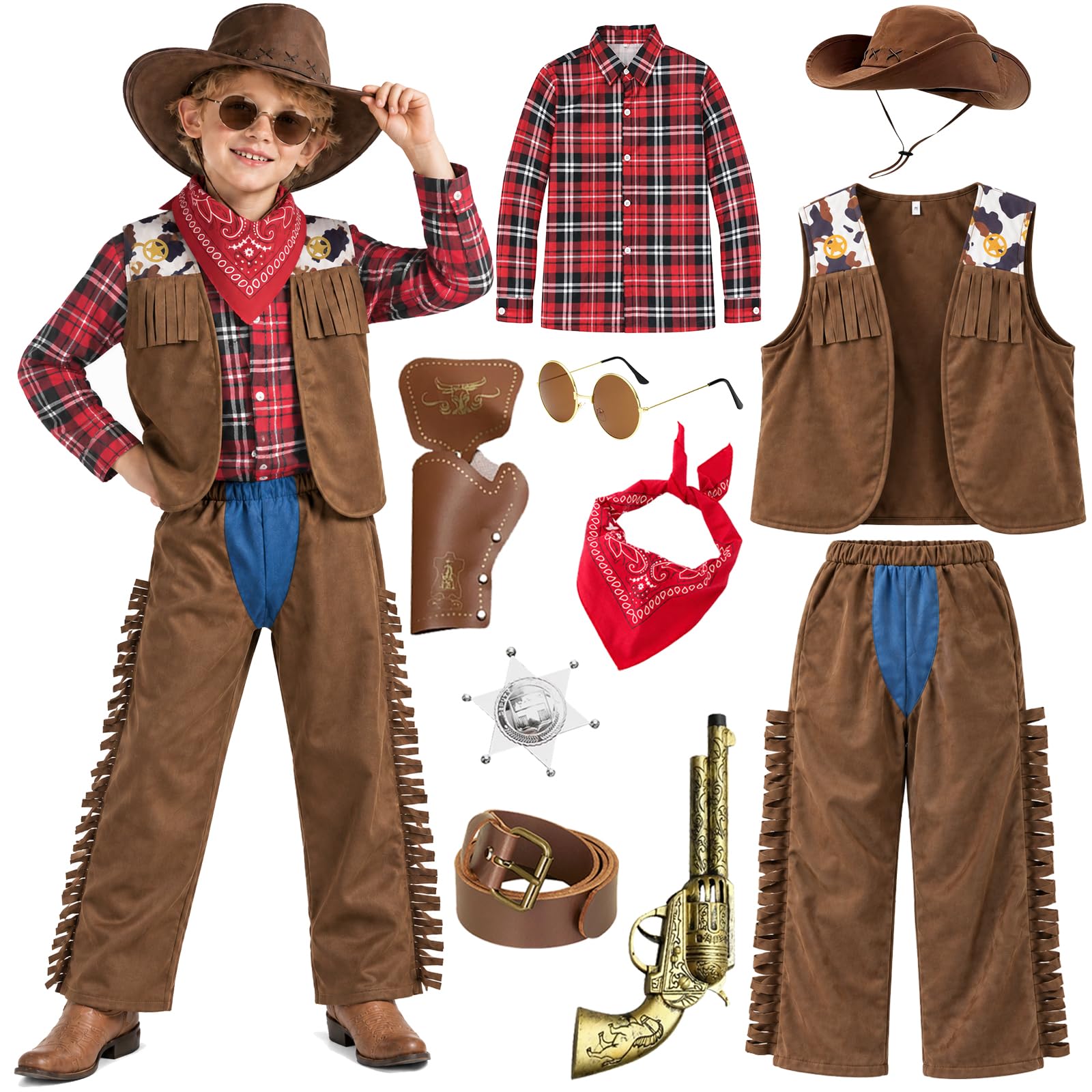 YYDSXK Cowboy Kostüm Kinder Gr. 140 Western