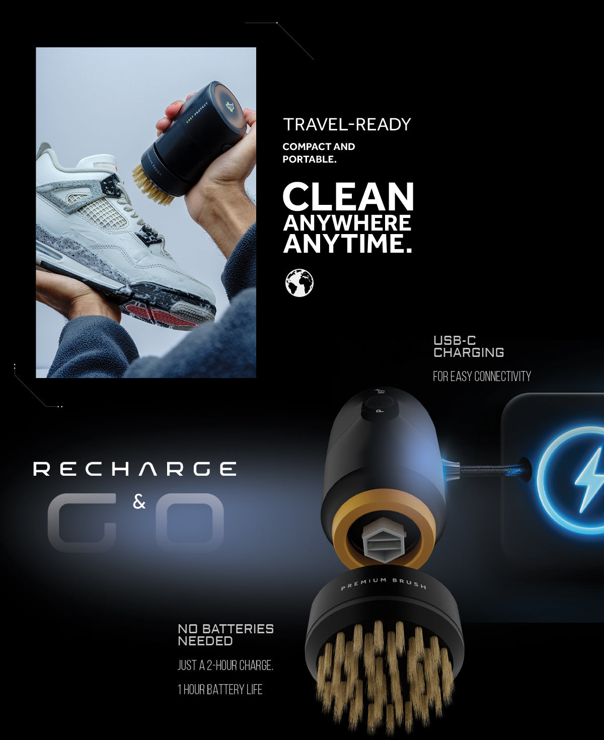 Crep Protect Power Sneaker Reiniger Set mit 2 Bürsten
