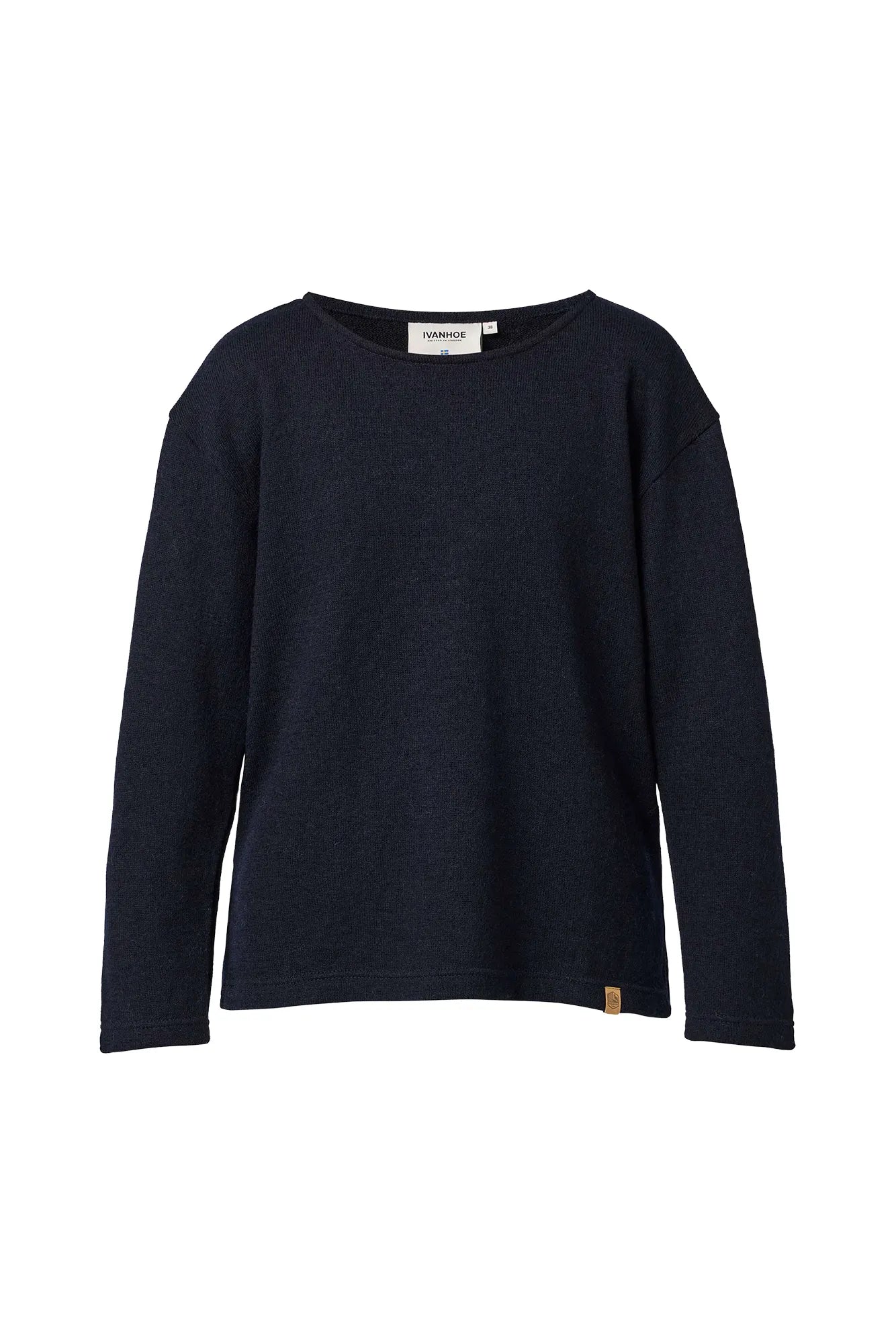 Ivanhoe GY Bystad Solid Wollpullover Navy 60% Wolle