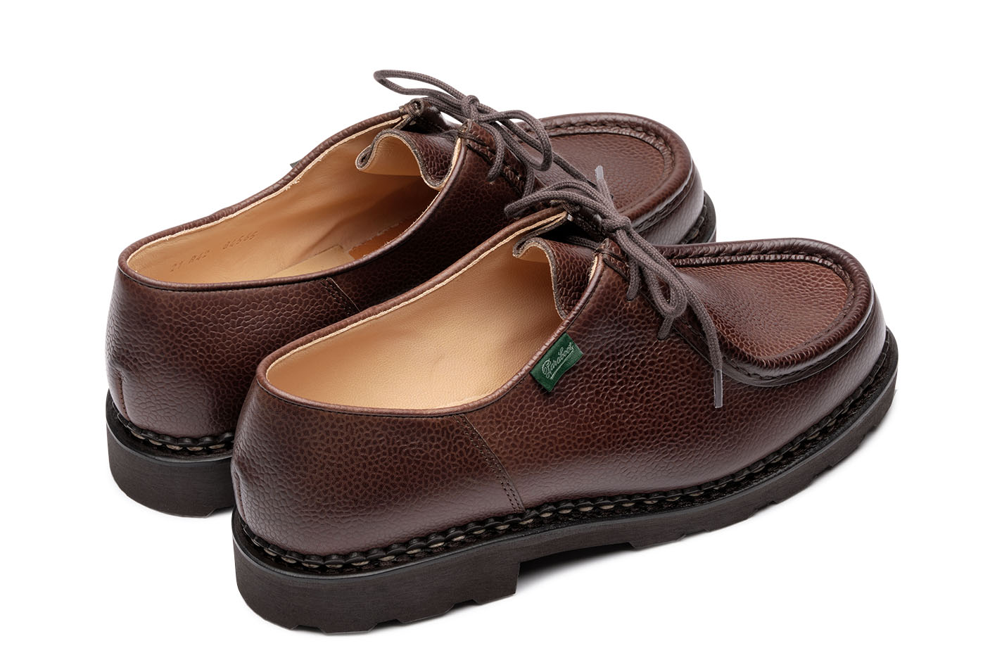 Paraboot Michael Derby Braun Genarbt Ebène
