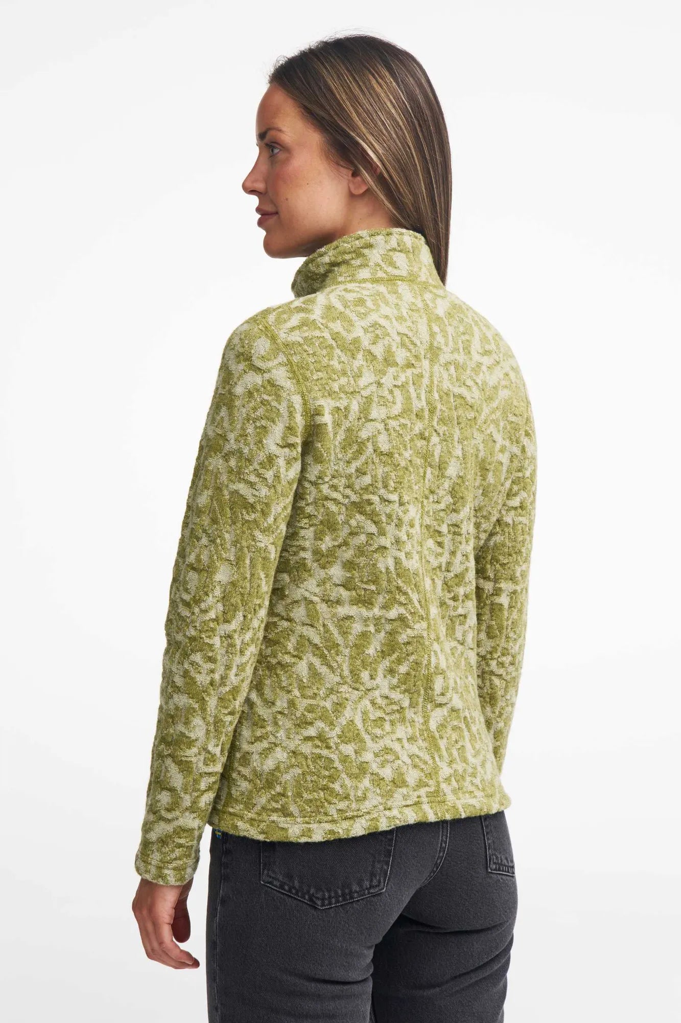 Ivanhoe Tuva Jaquard Strickjacke Golden Lime 100% Wolle