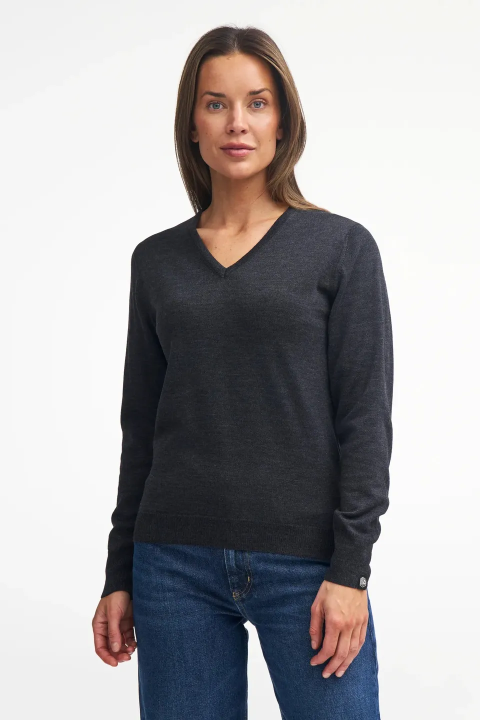 Ivanhoe Merino V-Neck Pullover Damen Schwarz Merino