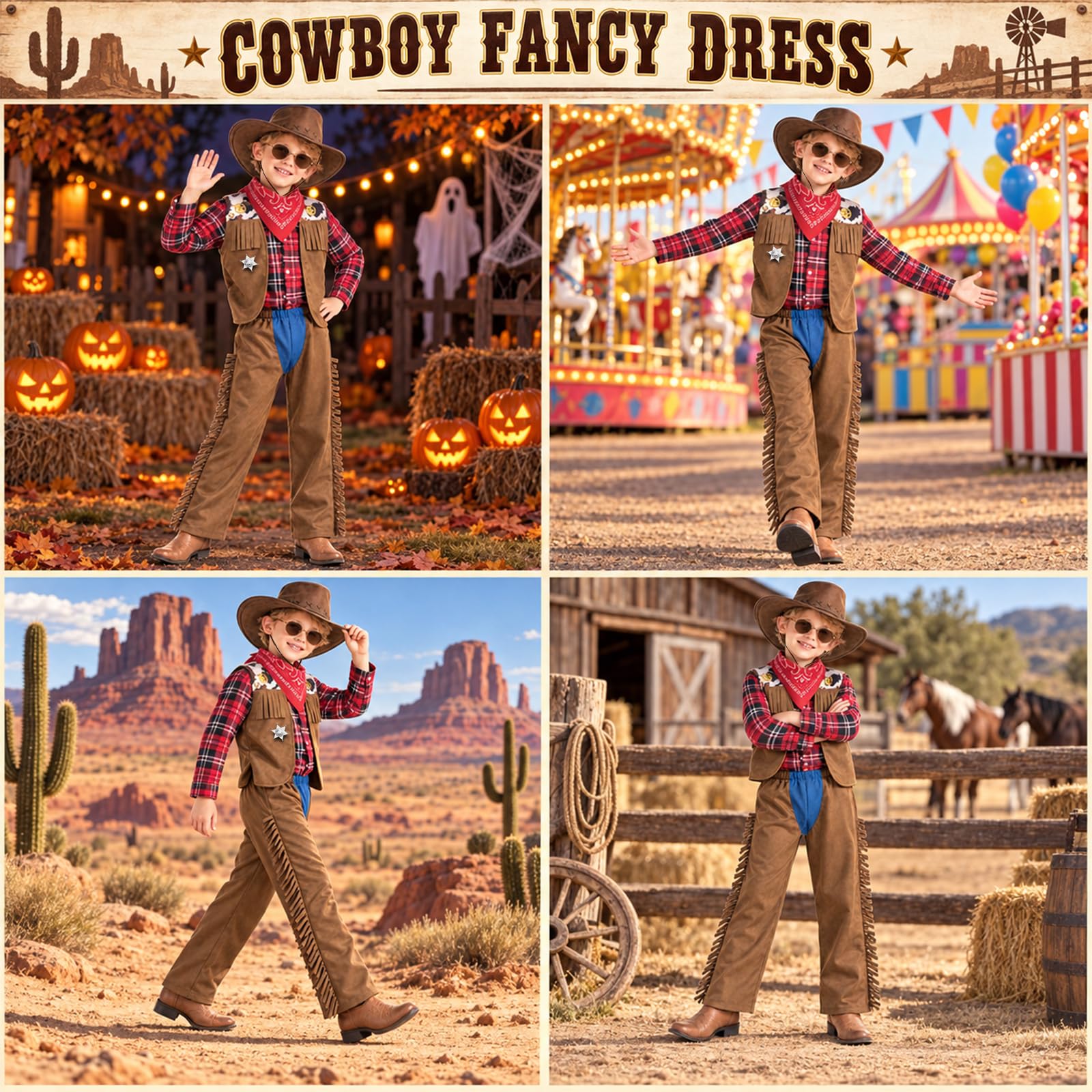 YYDSXK Cowboy Kostüm Kinder Gr. 140 Western