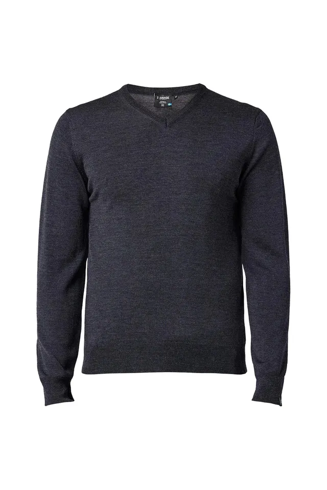 Ivanhoe Merino V-Neck Wollpullover Graphite Marl Gr. L Herren