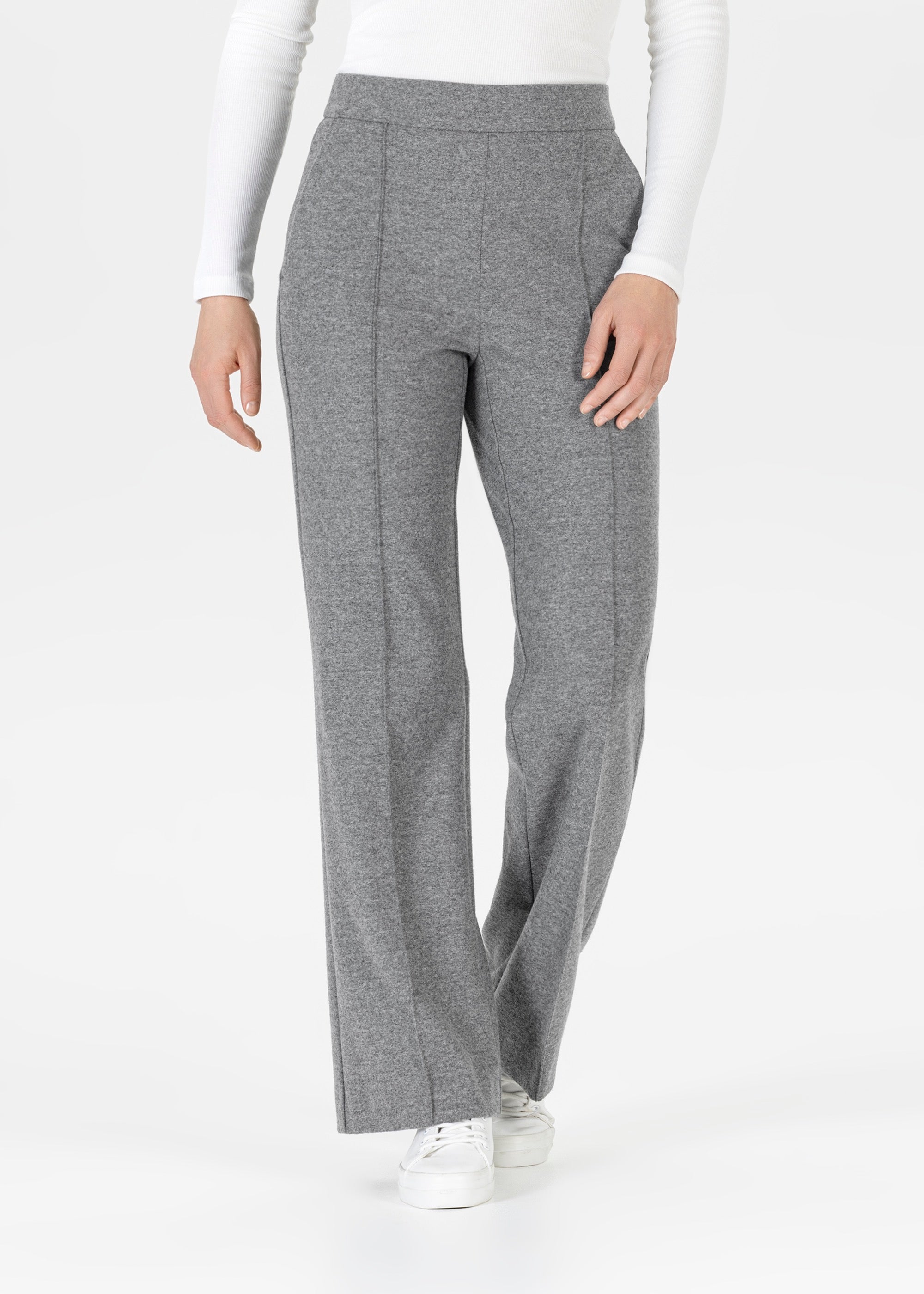 Stehmann Hellena Hose grau melange Flanell-Jersey
