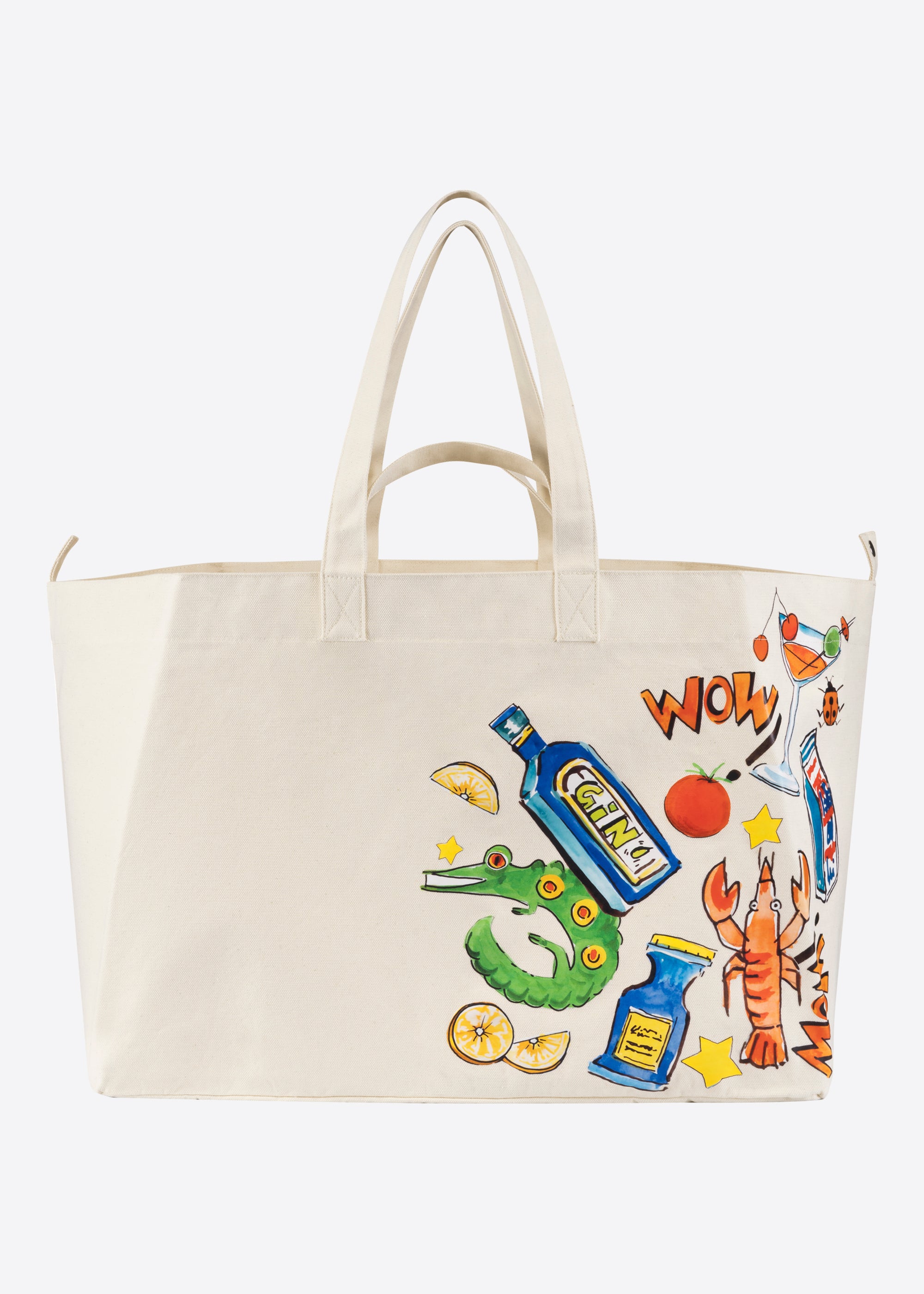 Stehmann Beach Bag natur Canvas Cocktail-Print