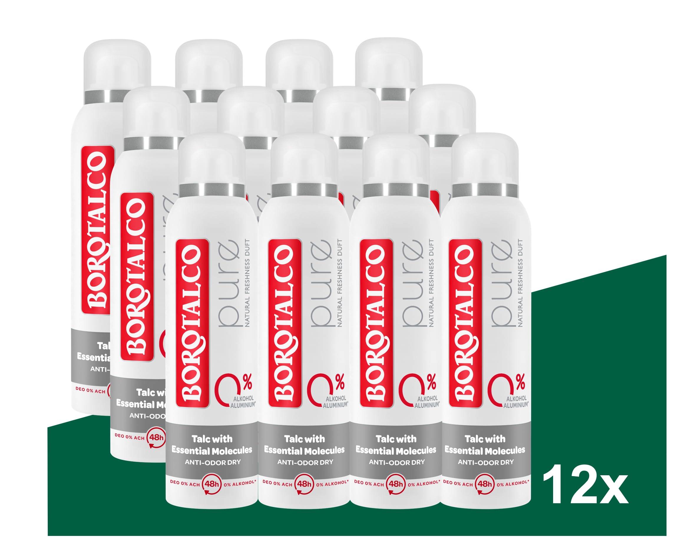 Borotalco Pure Deospray 12x150 ml ohne Aluminiumsalze