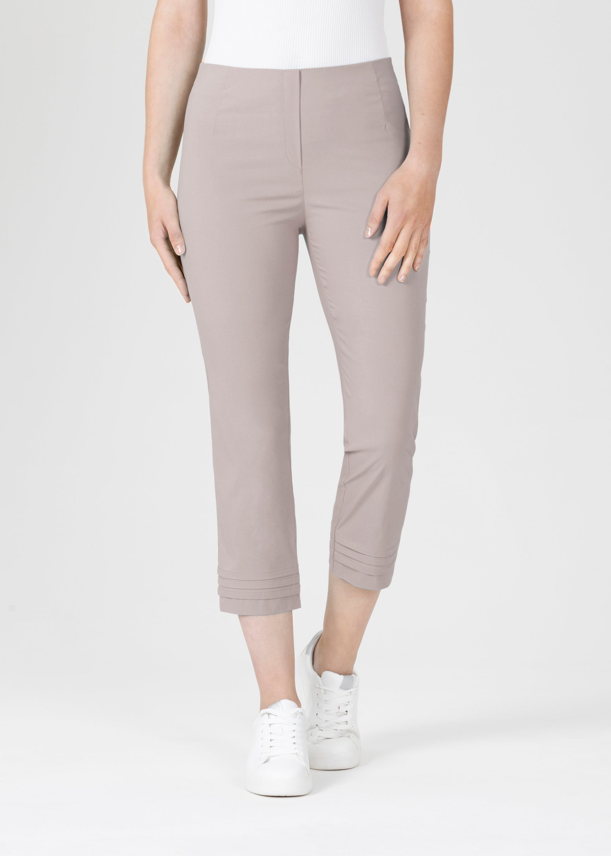 Stehmann Ina 6/8-Hose simply taupe Straight Fit Bengaline