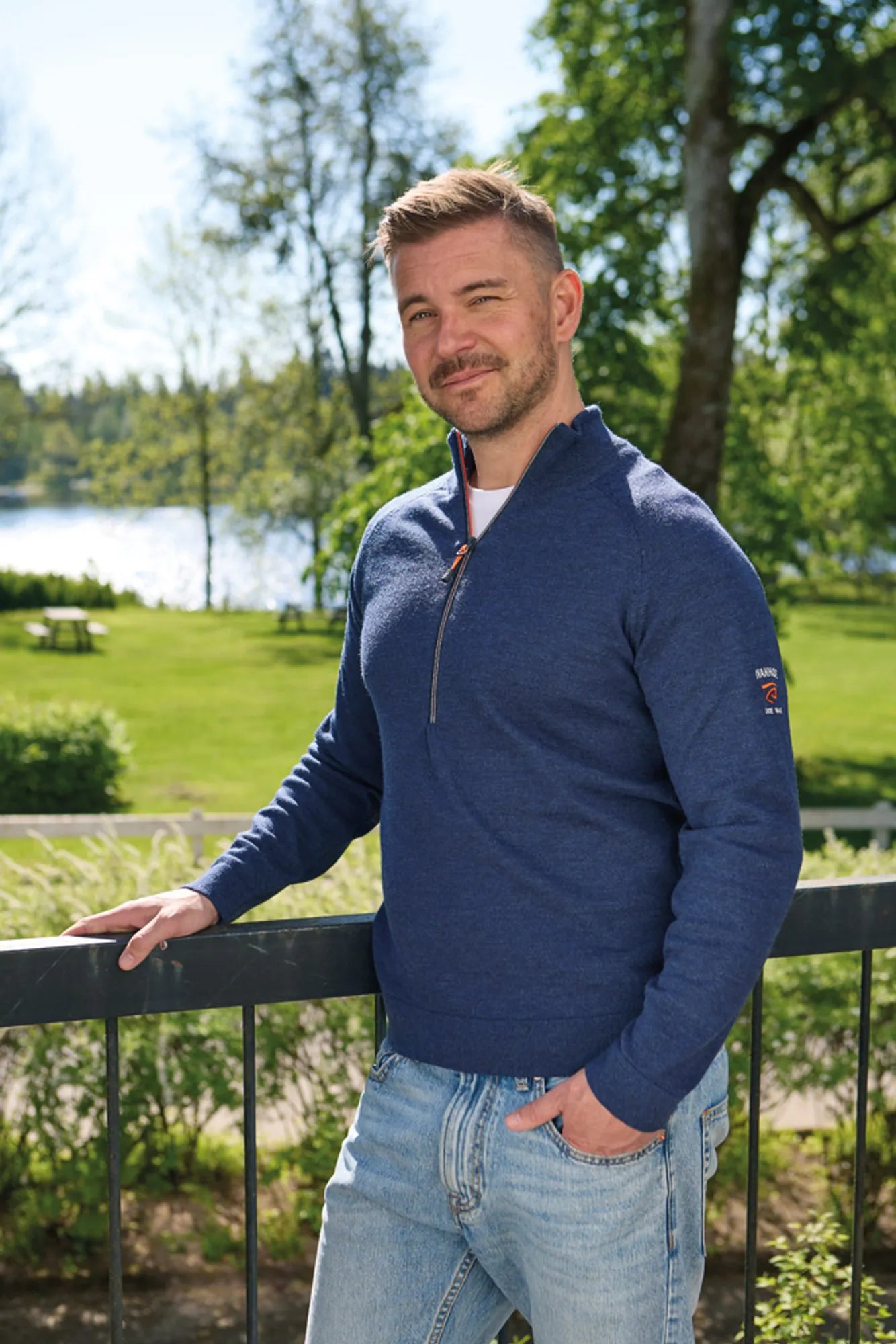 Ivanhoe Jojje Half Zip Wollpullover Steelblue L Merino