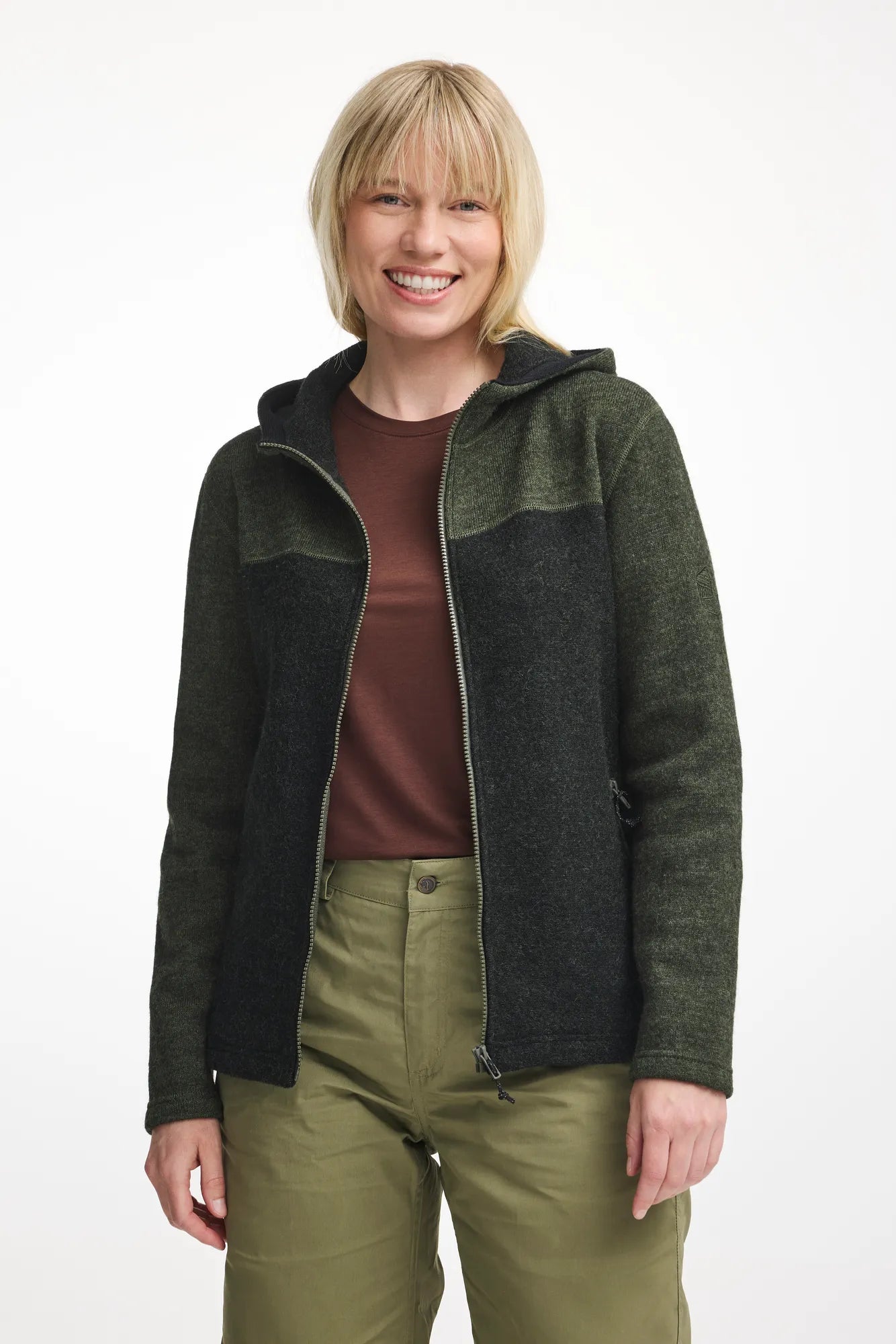 Ivanhoe Hilma Hood Wollhoodie Scarab 100% Wolle Damen