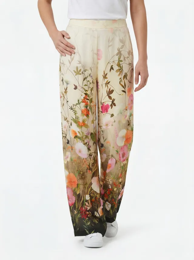 Stehmann Flanna Hose americano Gr.34 Jersey Blumen-Print