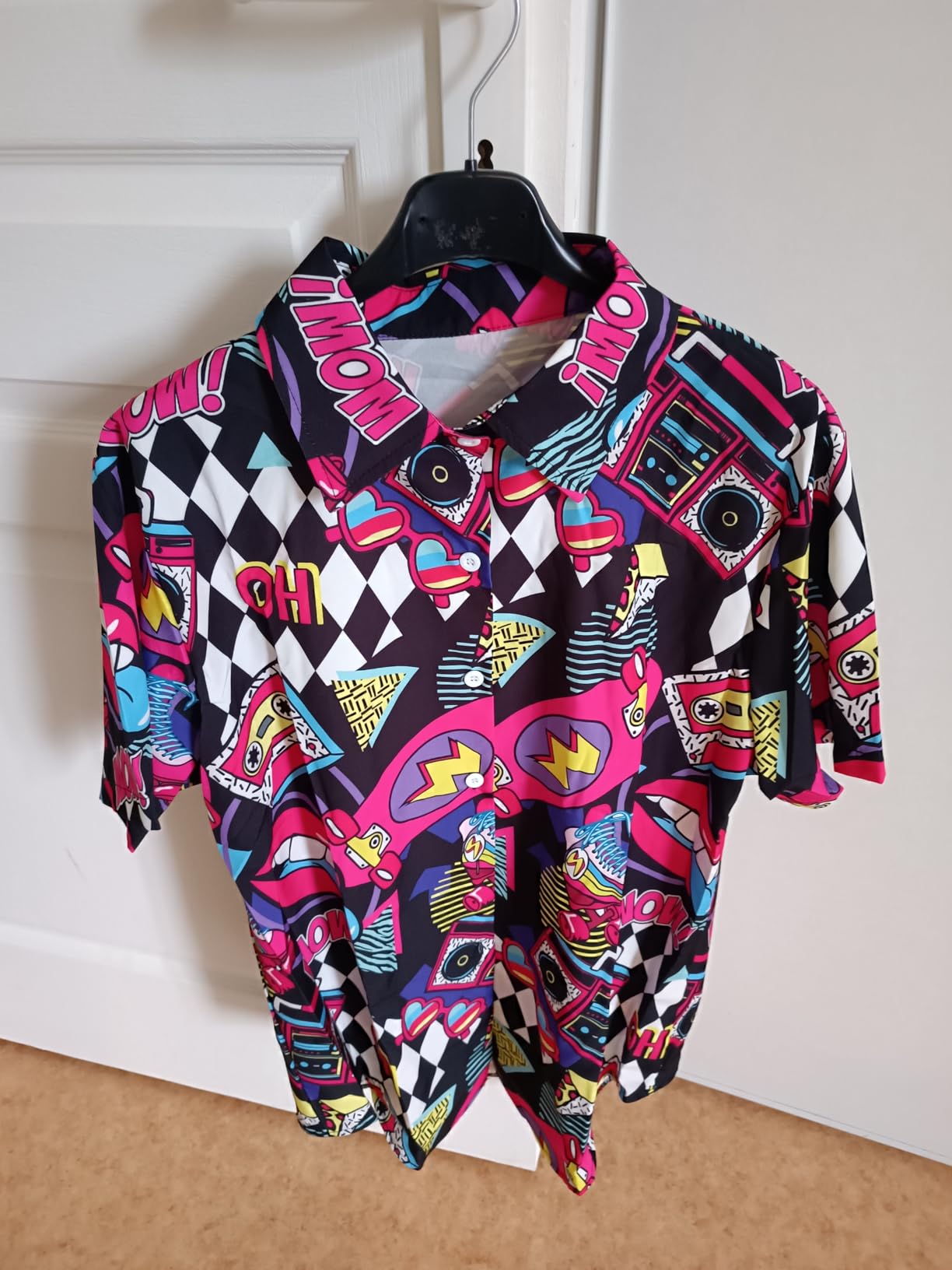 YYDSXK Hawaii Outfit Damen Neon Kurzarm Shirt Sonnenbrille