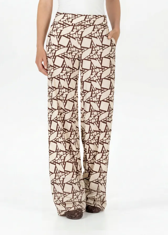 Stehmann Hamatit Schlupfhose coffee bean Print Relaxed