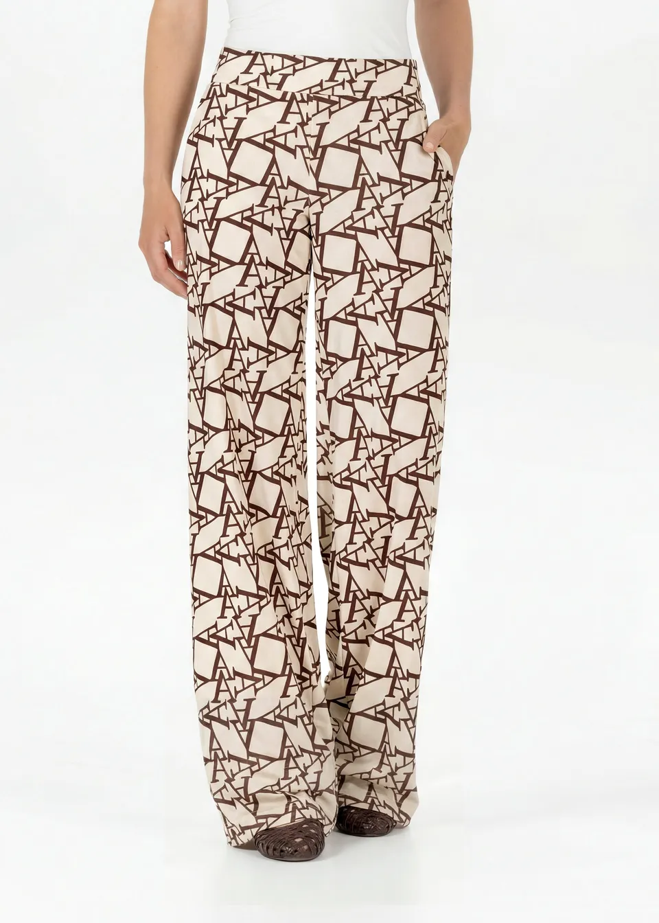 Stehmann Hamatit Schlupfhose coffee bean Print Relaxed