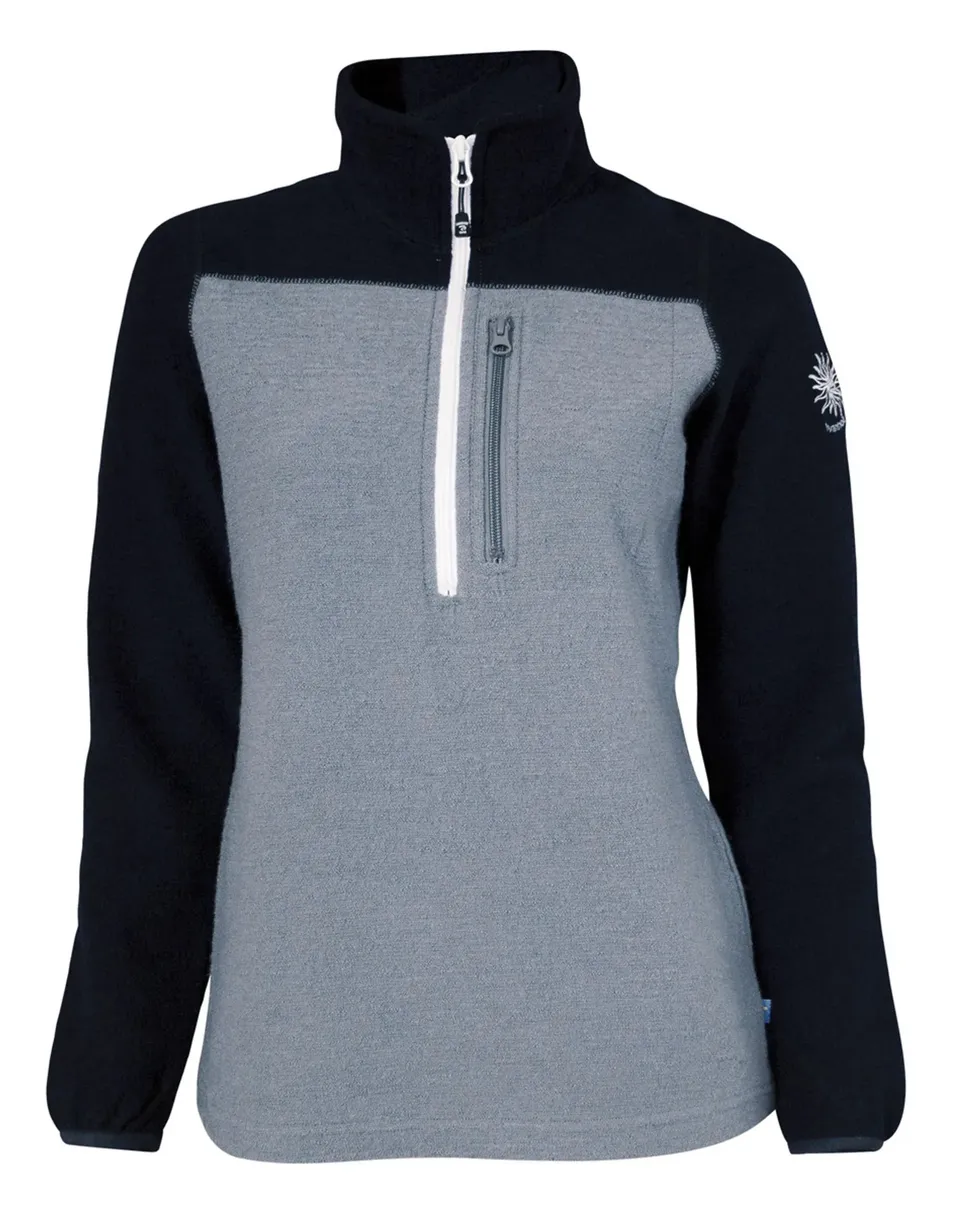 Ivanhoe Zelda Half Zip Wollpullover Zen Blue Stretch