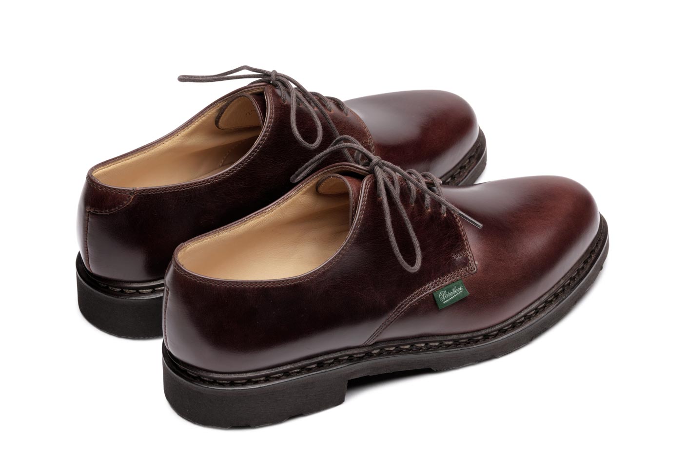 Paraboot Arles Derby Herrenschuhe braun Glattleder Gummisohle