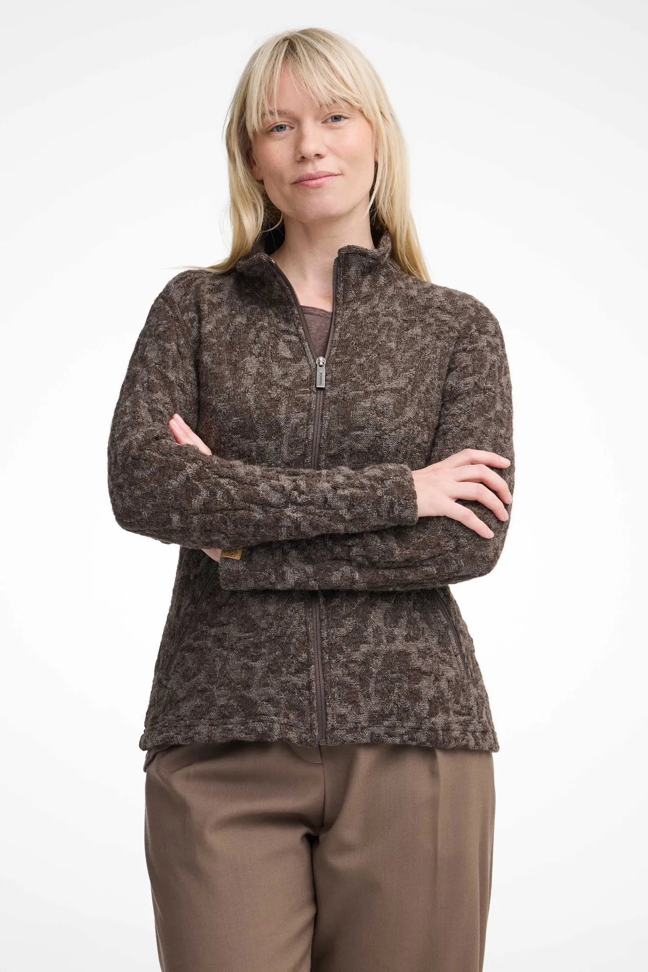 Ivanhoe Tuva Jacquard Wolljacke Chocolate Damen 38