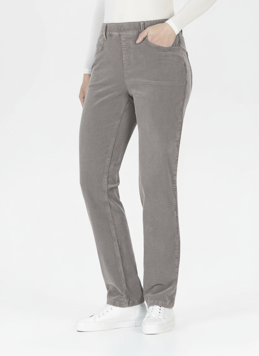 Stehmann Melli Hose argento Baby Cord gerader Schnitt
