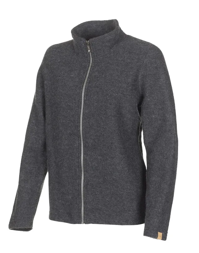 Ivanhoe Brodal Classic Ziptröja Damen Wolle Graphite Marl