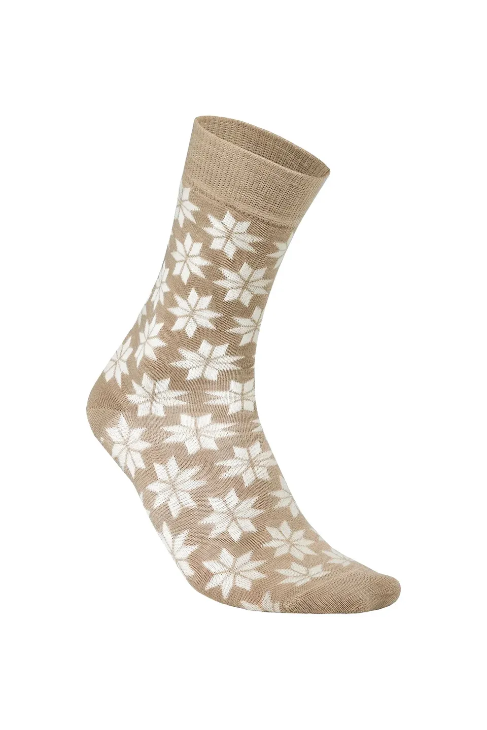 Ivanhoe Wool Sock Snowflake Wollsocken Sand 39-42