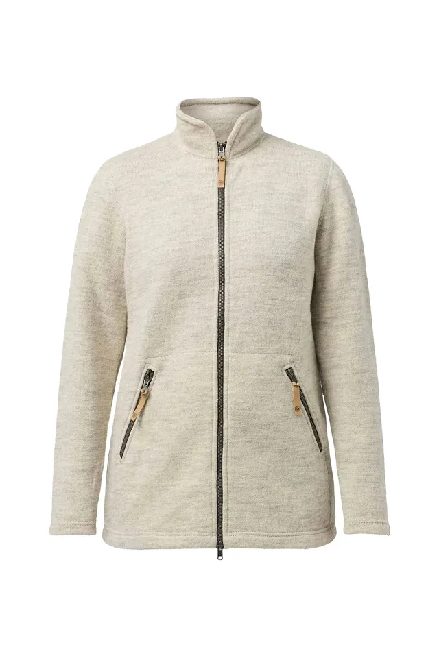 Ivanhoe NLS Twig Long Strickjacke Birch ungefärbte Wolle