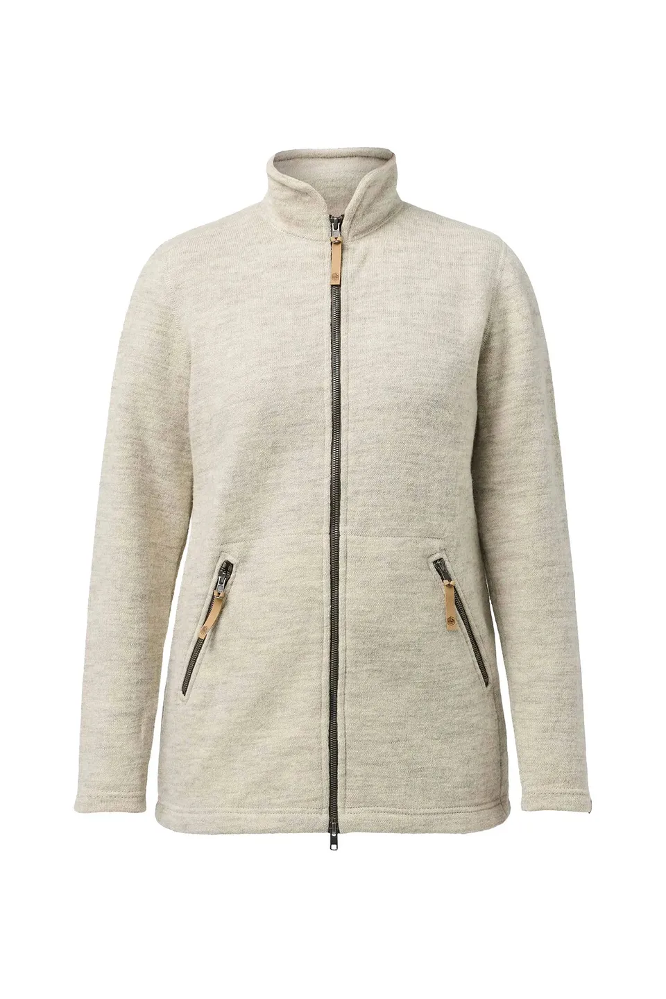 Ivanhoe NLS Twig Long Strickjacke Birch ungefärbte Wolle