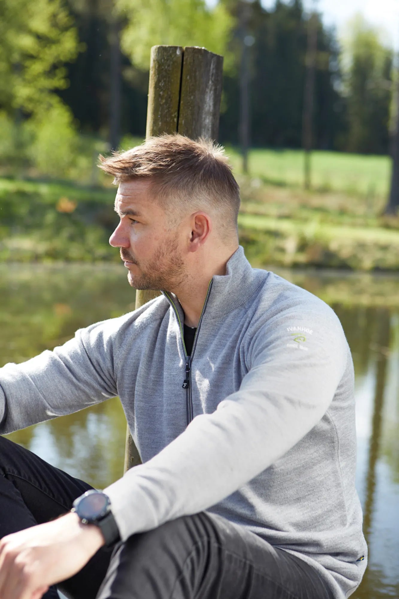 Ivanhoe Jojje Half Zip Pullover Grey Marl S 100% Merino