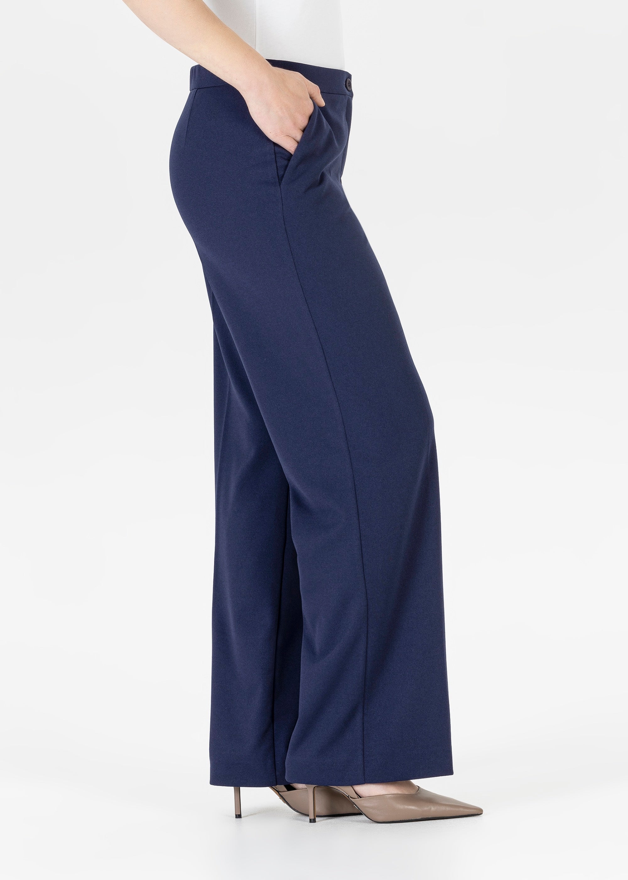 Stehmann Hillda Hose marine Scuba-Crepe weites Bein