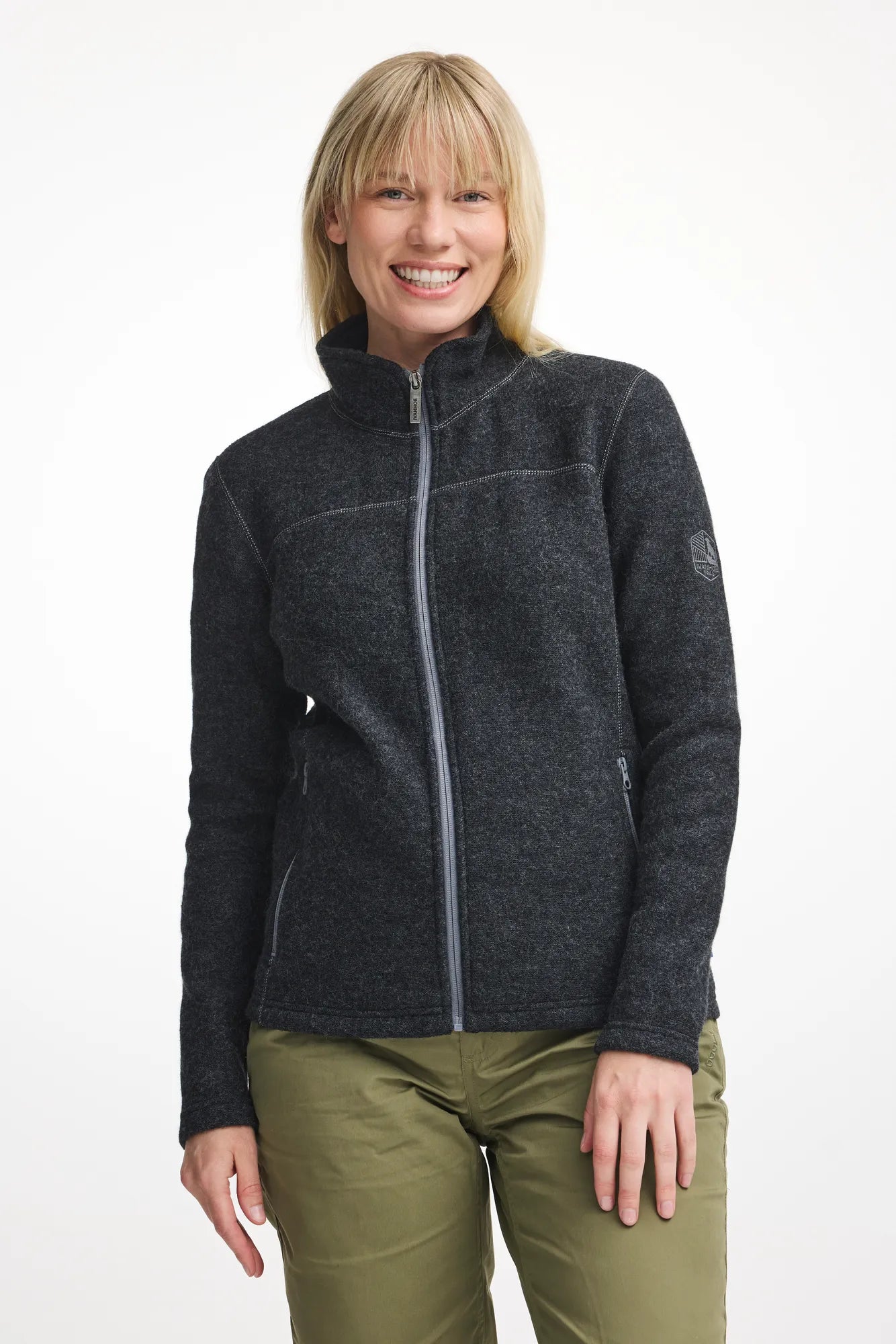 Ivanhoe Beata Full Zip Wolljacke Graphite Marl Gr 38