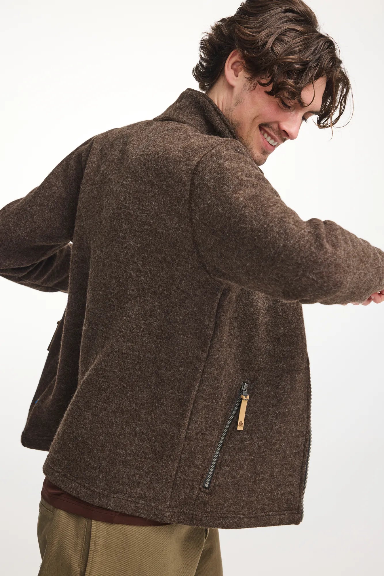 Ivanhoe NLS Sap Full Zip Wolljacke Chocolate S-XXL